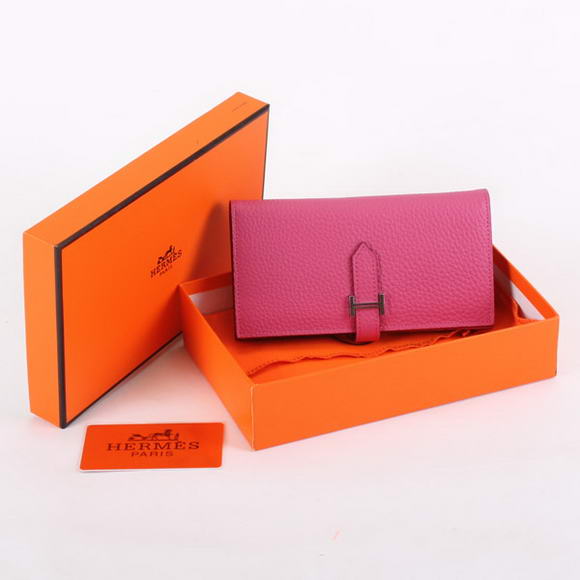 Cheap Fake Hermes Bearn Japonaise Bi-Fold A208 Roseo